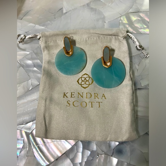 Kendra Scott Rose Gold Didi Earrings in Amazonite - Picture 1 of 3